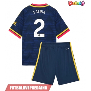 Lacne Dětský Futbalové dres Arsenal William Saliba #2 2026-27 Krátky Rukáv - Preč (+ trenírky)